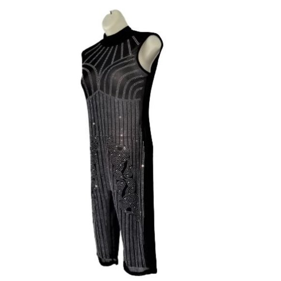 Sexy Sequin Rhinestone Romper/Jumpsuit Size Large - Picture 2 of 11